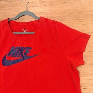 Nike The Nike Tee Mens 2X Red Blue Graphic Swoosh Logo Cotton T-Shirt
